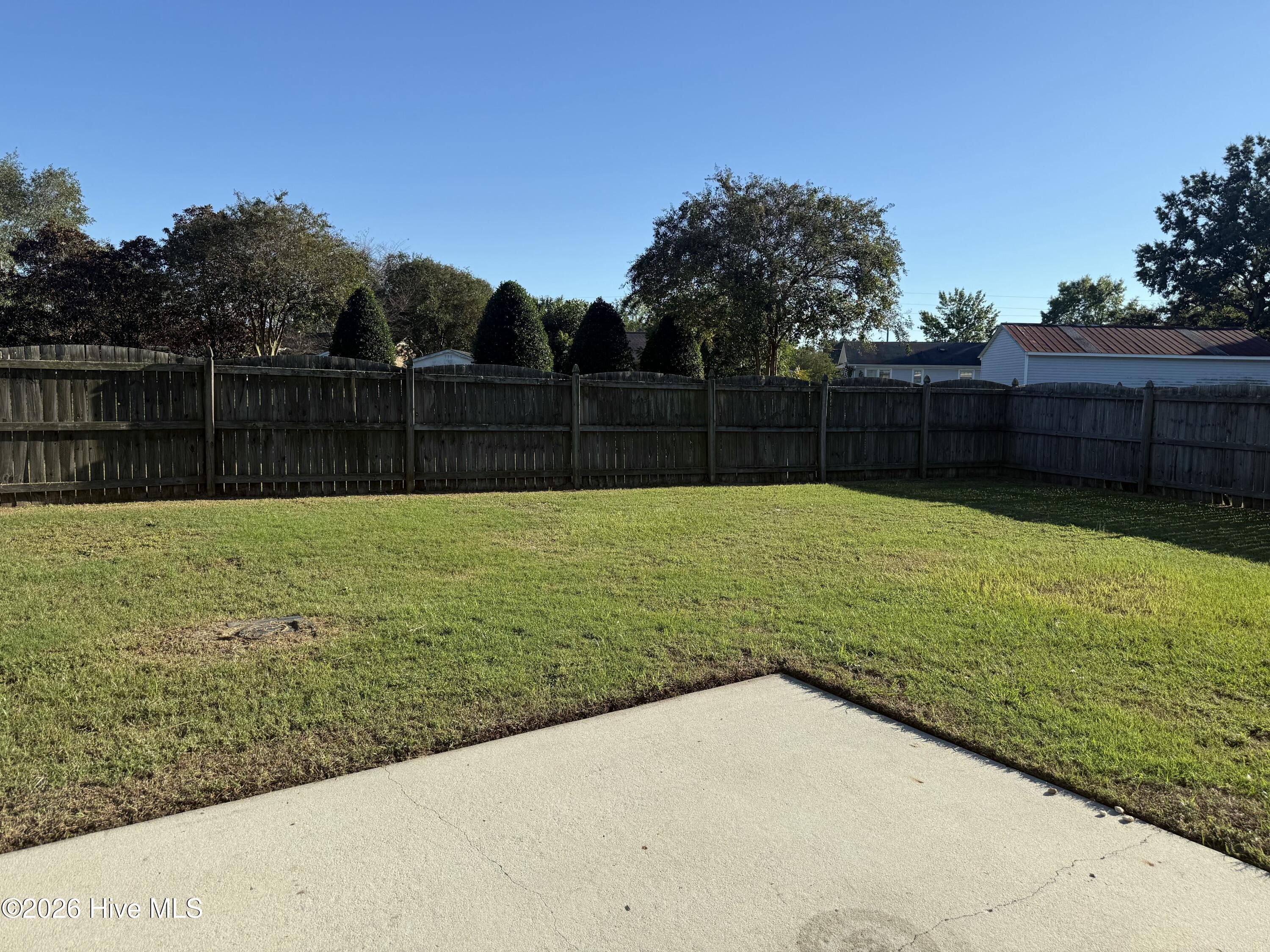 Fenced back yard