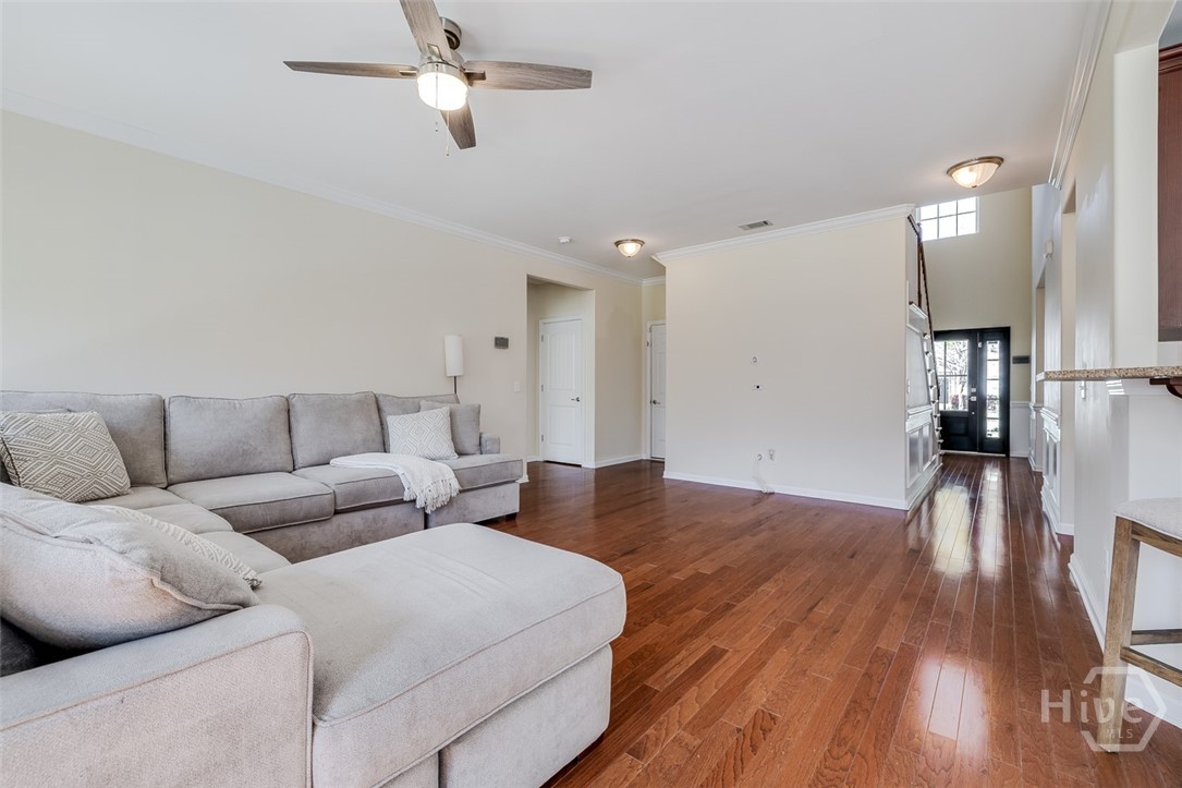 Spacious family room with beautiful views of the backyard