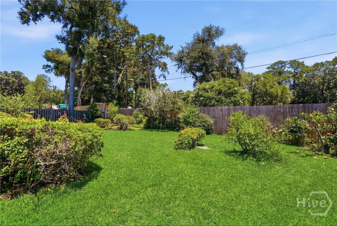 Spacious backyard is fully fenced