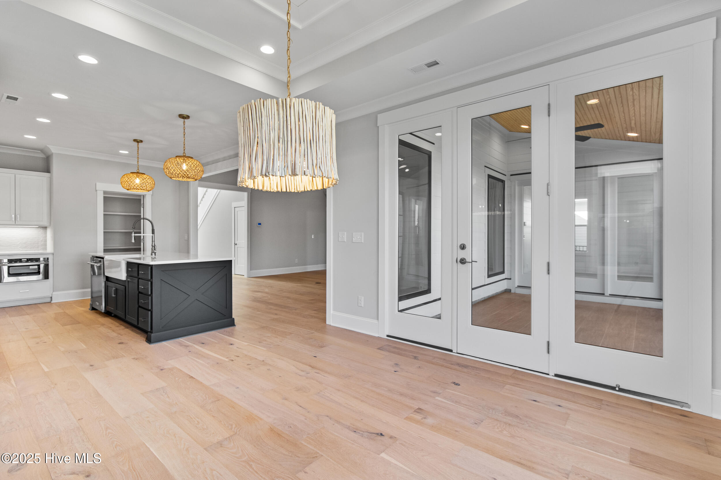 Dining area leading to porch