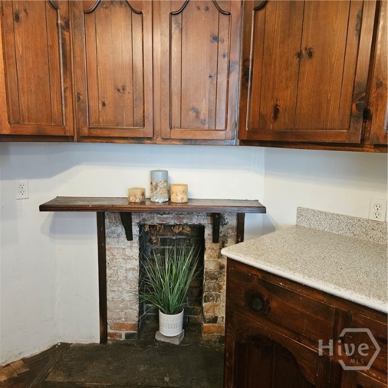 fireplace in kitchen