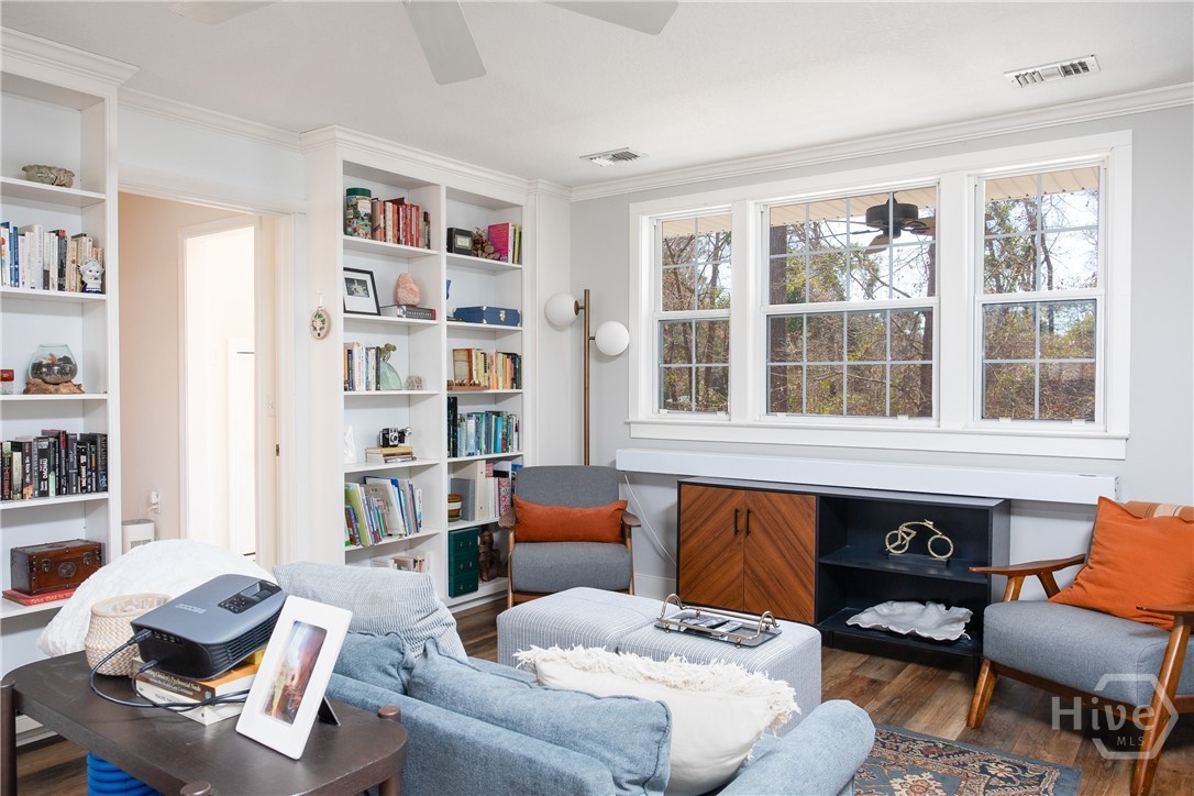 Built in bookshelves