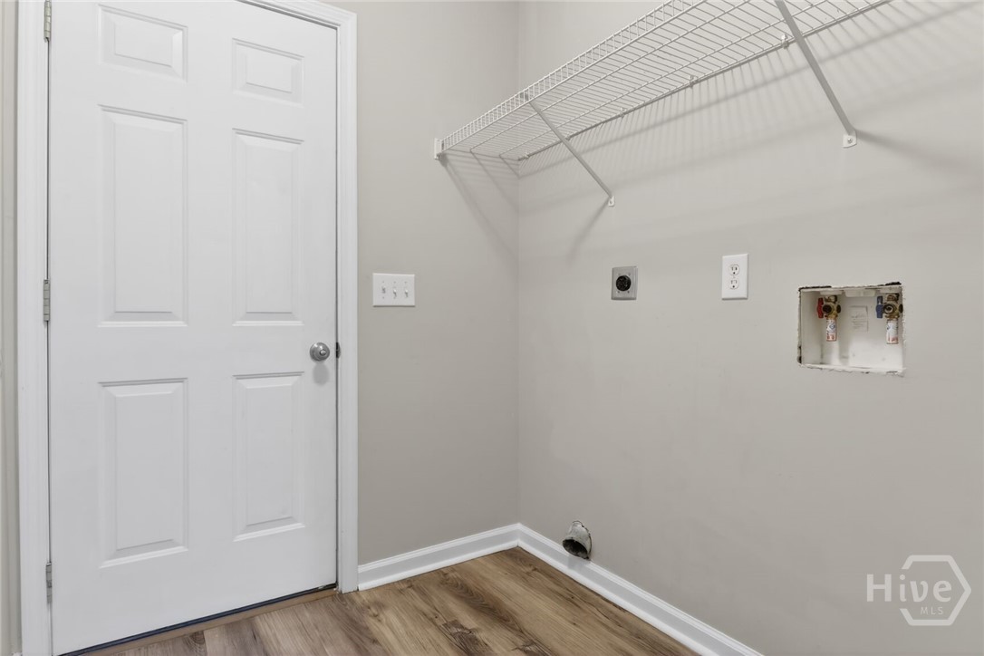 Laundry room off garage