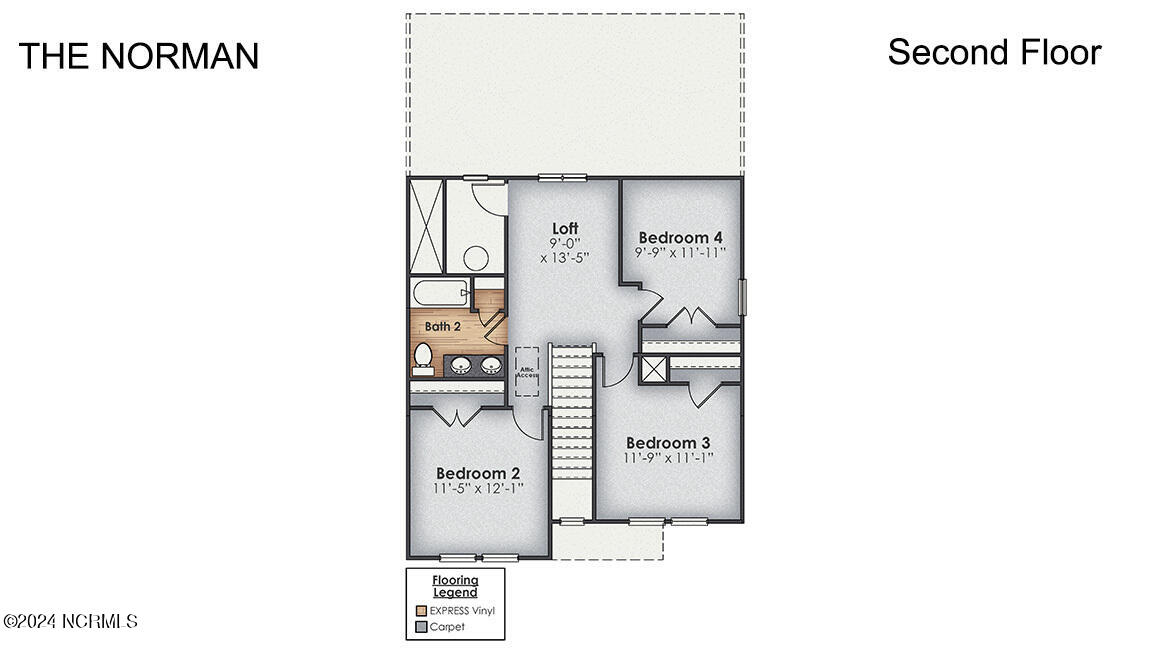 5811 Harebell Road Unit 146, Leland, NC 28451 – photo 4: Norman 1763_Second Floor_4BR Right