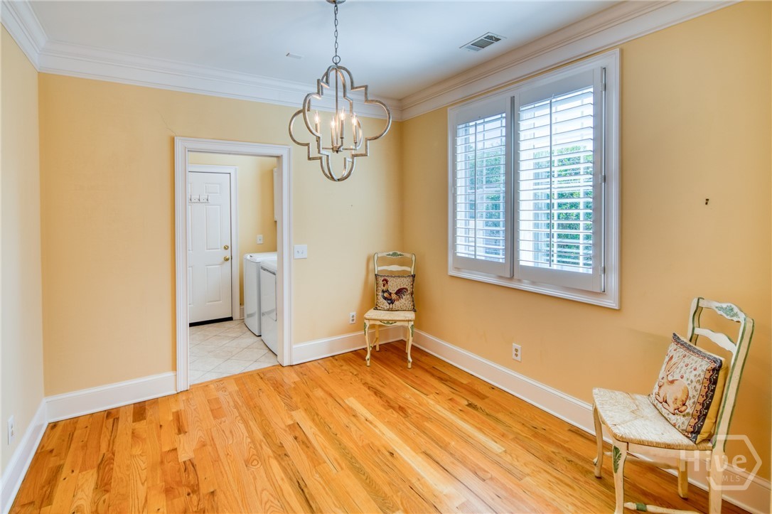 Kitchen eat-in area to laundry room