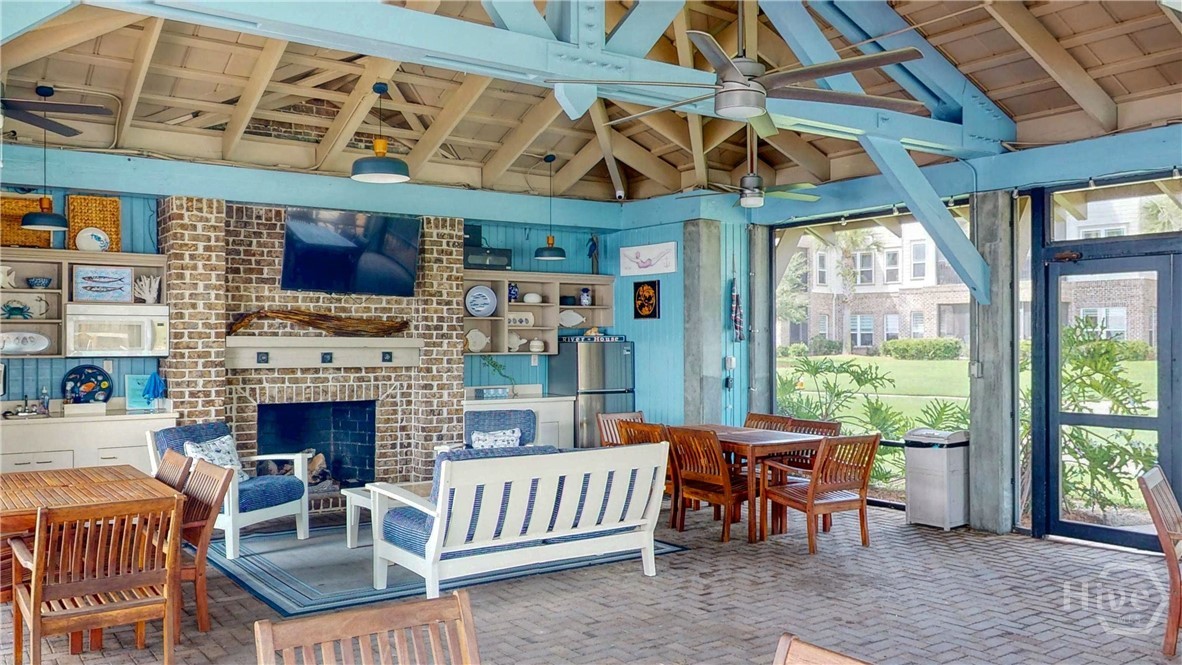 Outdoor clubhouse is perfect for gatherings and the 