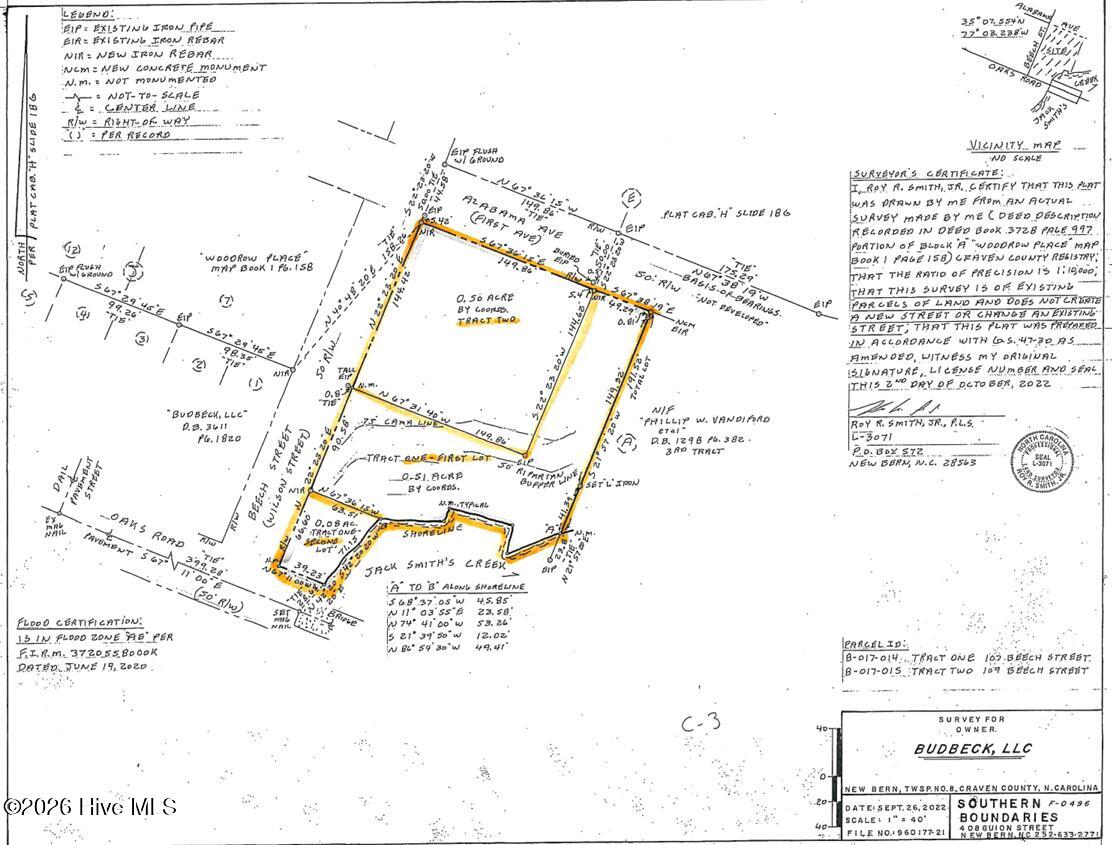 Photo 2 of Land for sale at 109 Beech St, New Bern, NC 28560 | MLS# 100604250 | Listing updated on 2026-09-21