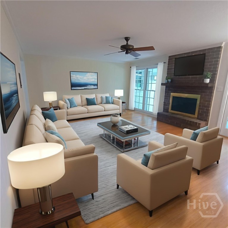 Family Room Virtually Staged