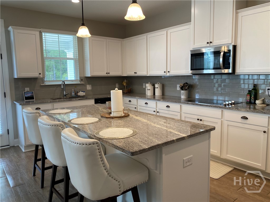 Kitchen with granite island