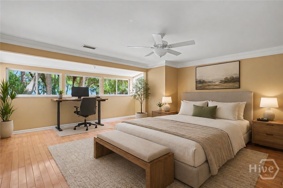 Virtually staged Master Bedroom