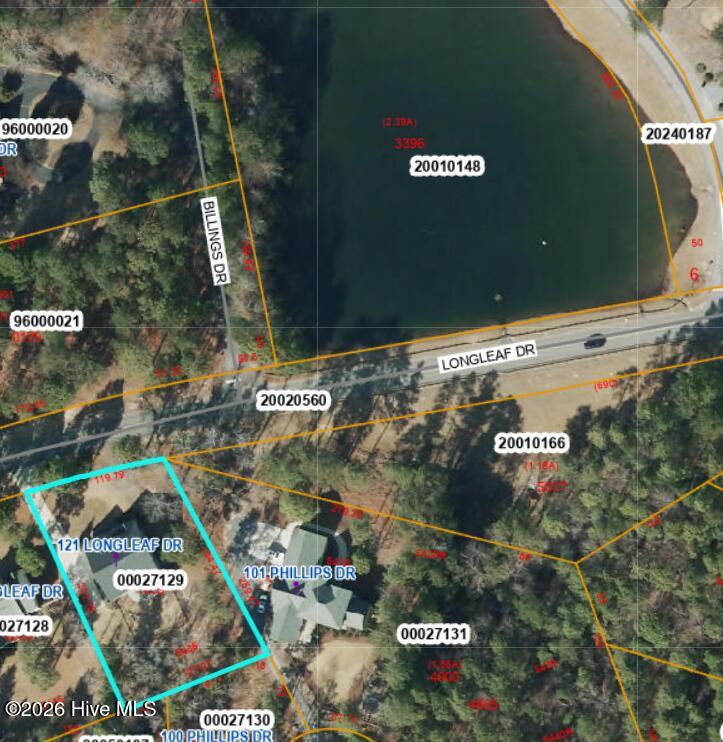 Aerial view of lot with pond view