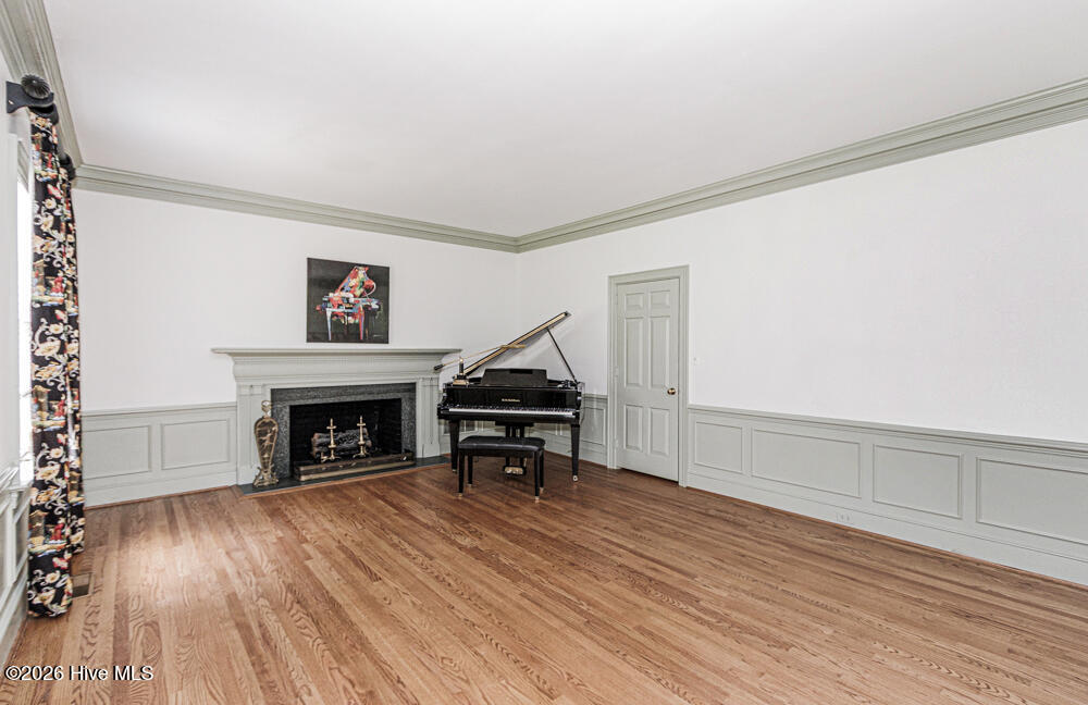 Formal living room with fireplace