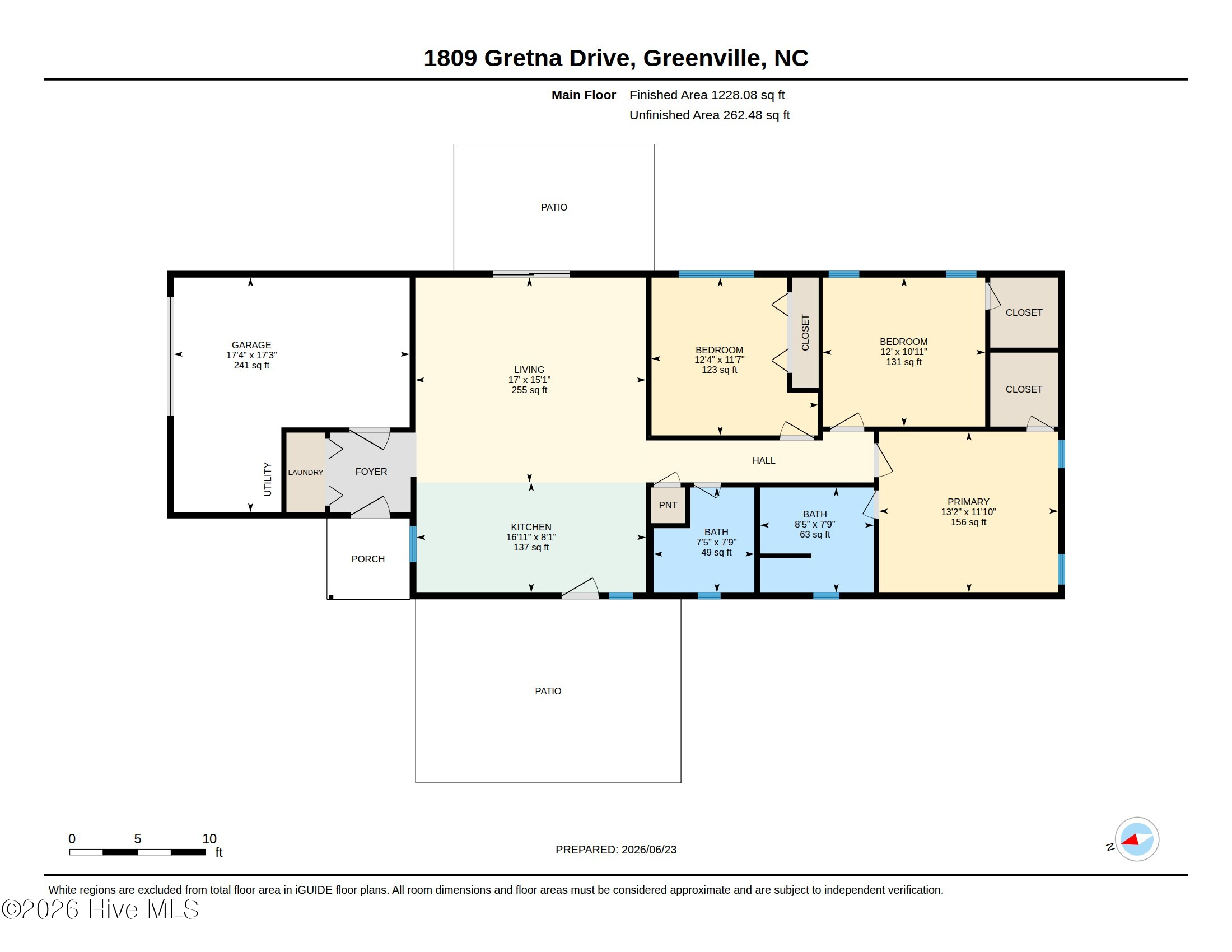Exterior photo of 1809 Gretna Drive, Greenville, NC 27834. MLS: 100584519