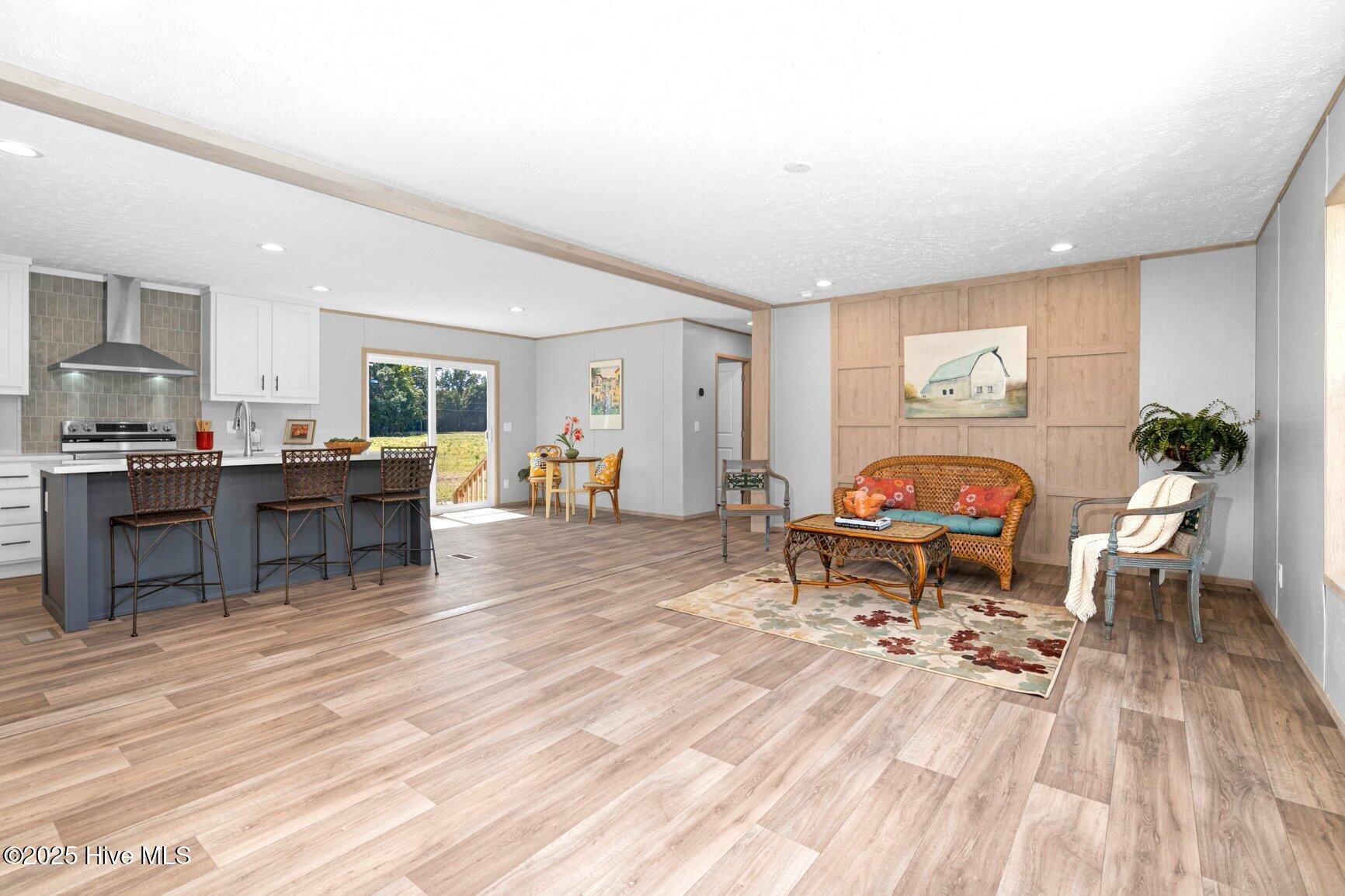 living open to kitchen