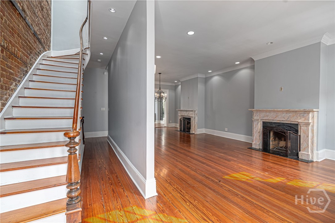 Parlor level entrance through front door