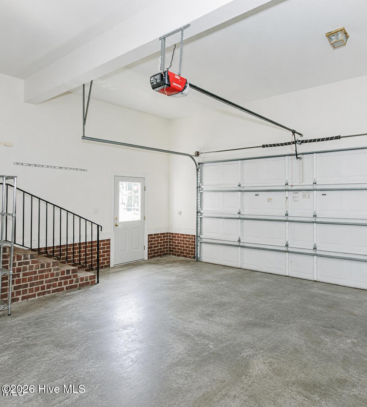 Oversized garage with side door