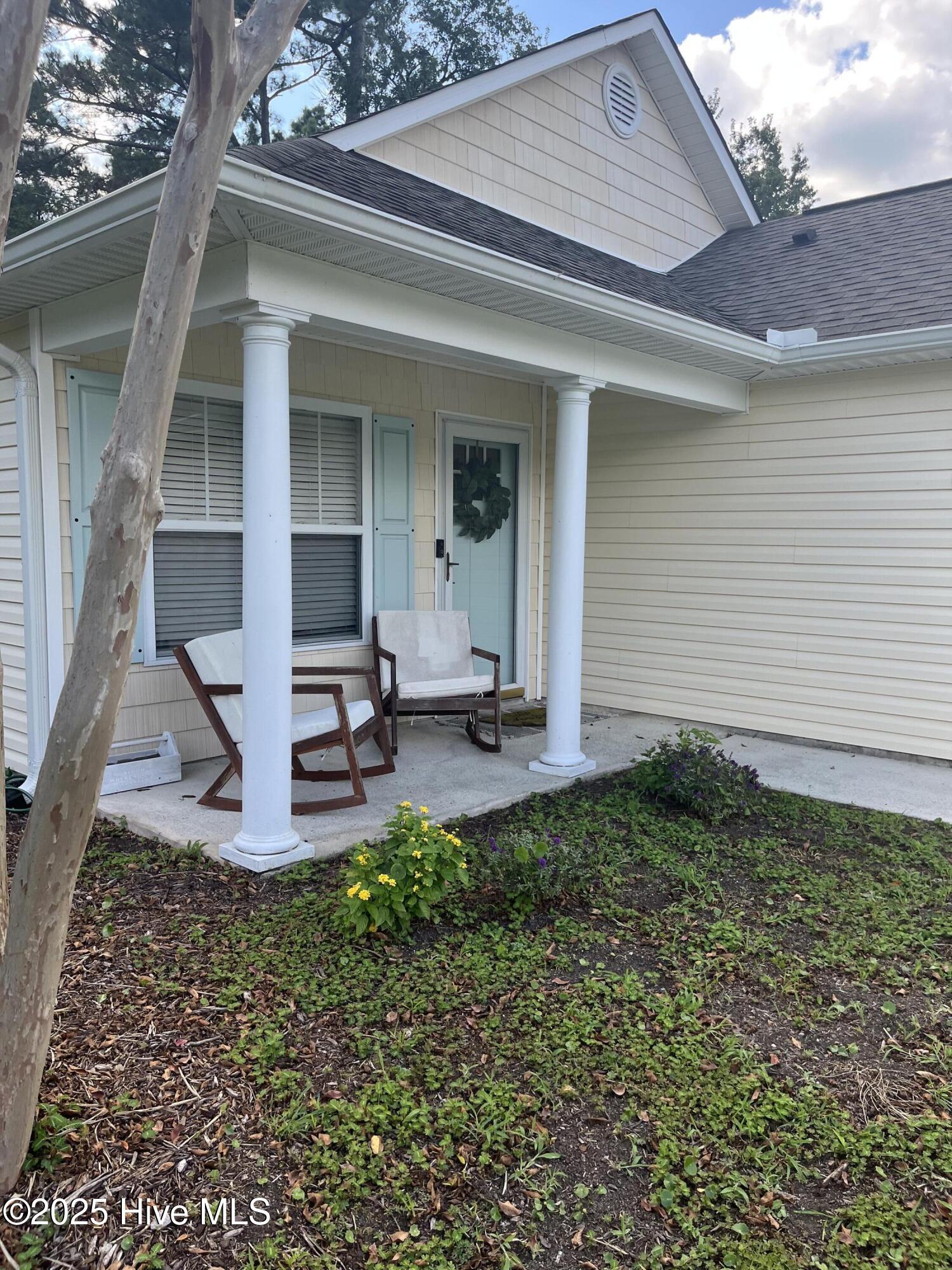 Side view of front porch