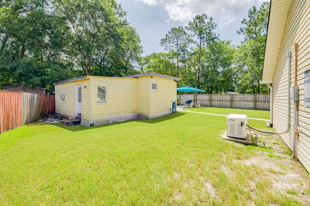 This shows you the back of the pool house and the generator.