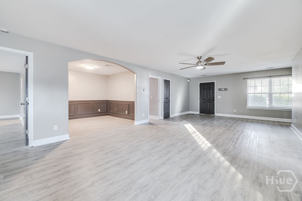 Living room into dining room