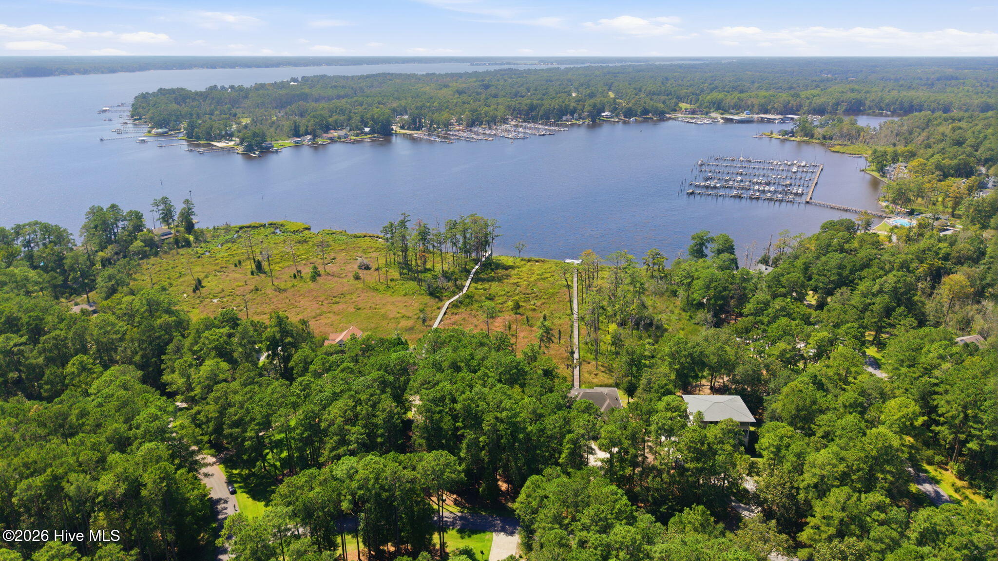 AERIAL SHOT OF LOT SHOWING BROAD CREEK AND PAMLICO RIVER