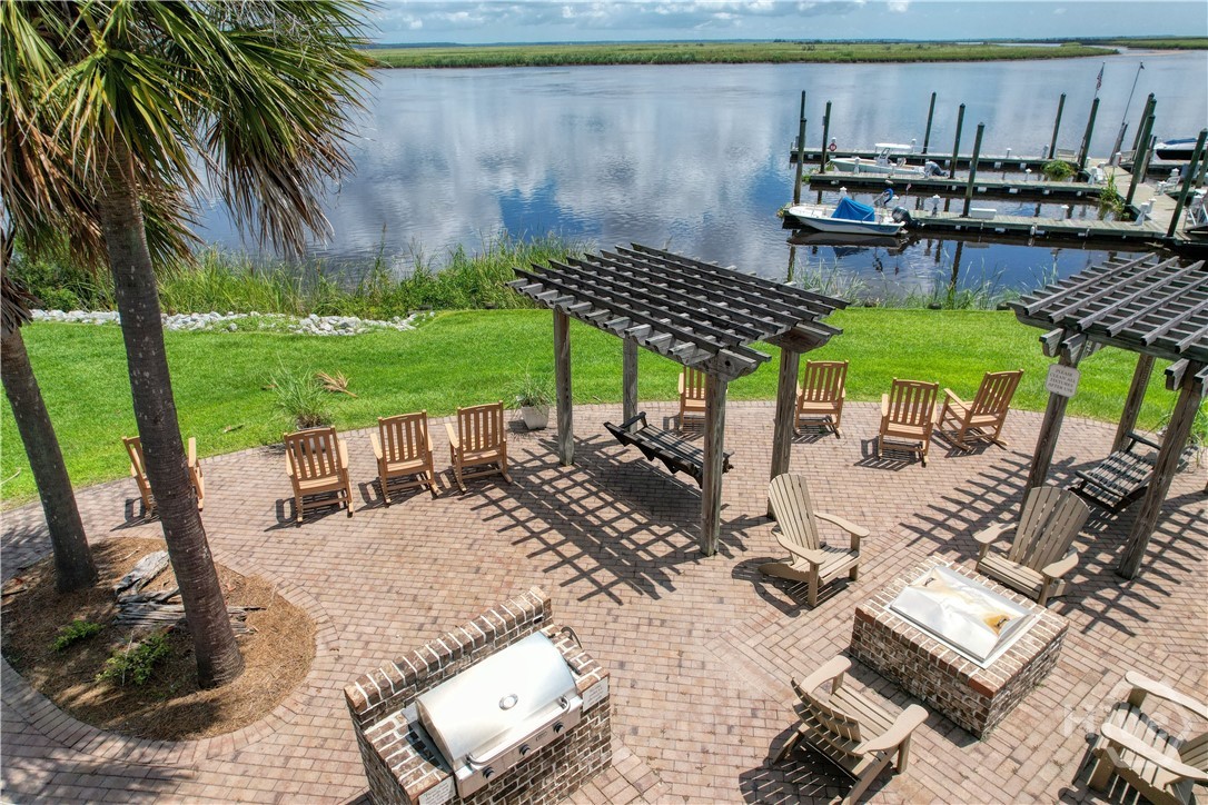 Overhead of the grilling area.