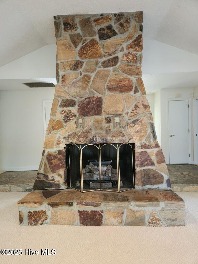 Stone fireplace