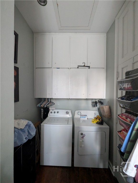 Laundry Room off primary bedroom with plenty of storage and pull down stairs to attic.