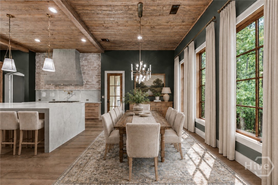 Virtually staged Dining Room