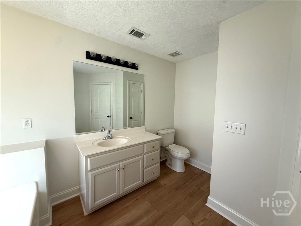 MASTER BATHROOM WITH VANITY SINK AND NEW LVP FLOOR