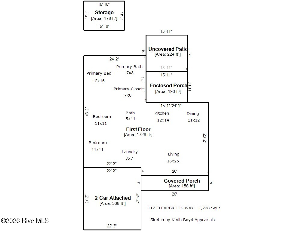 Exterior photo of 117 Clearbrook Way, New Bern, NC 28562. MLS: 100606706