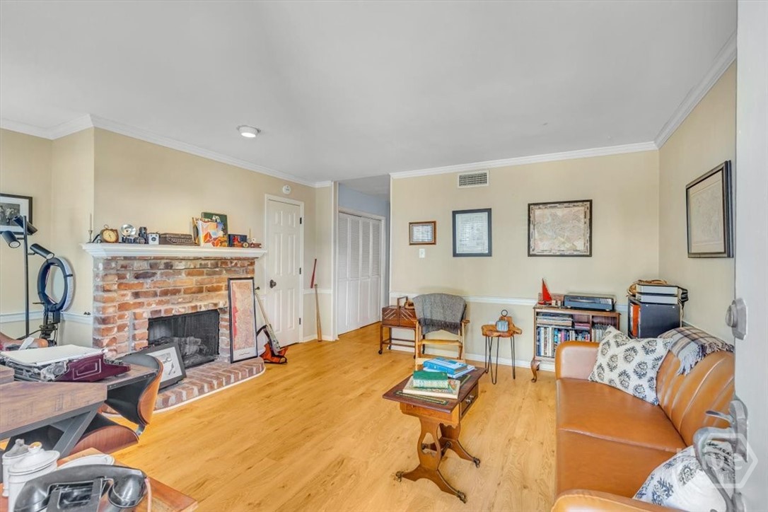 Garden level apartment living room