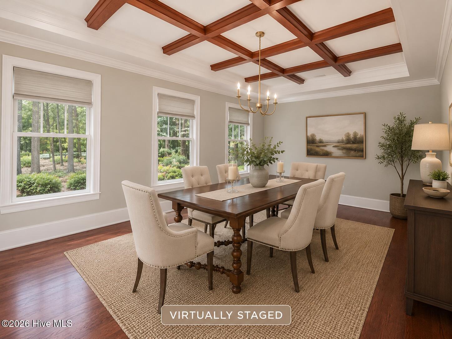 Dining room virtually staged