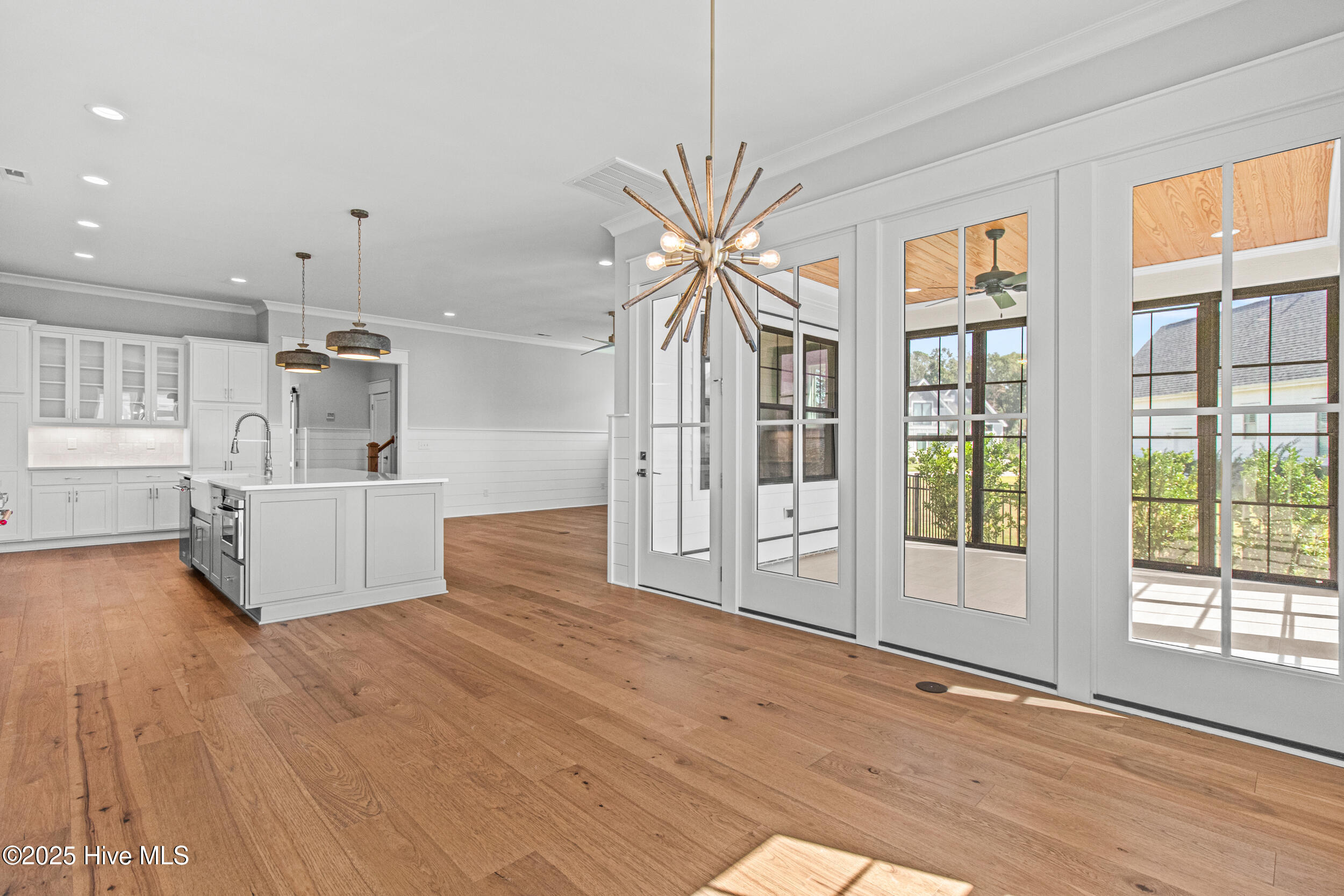 Dining area leading to porch