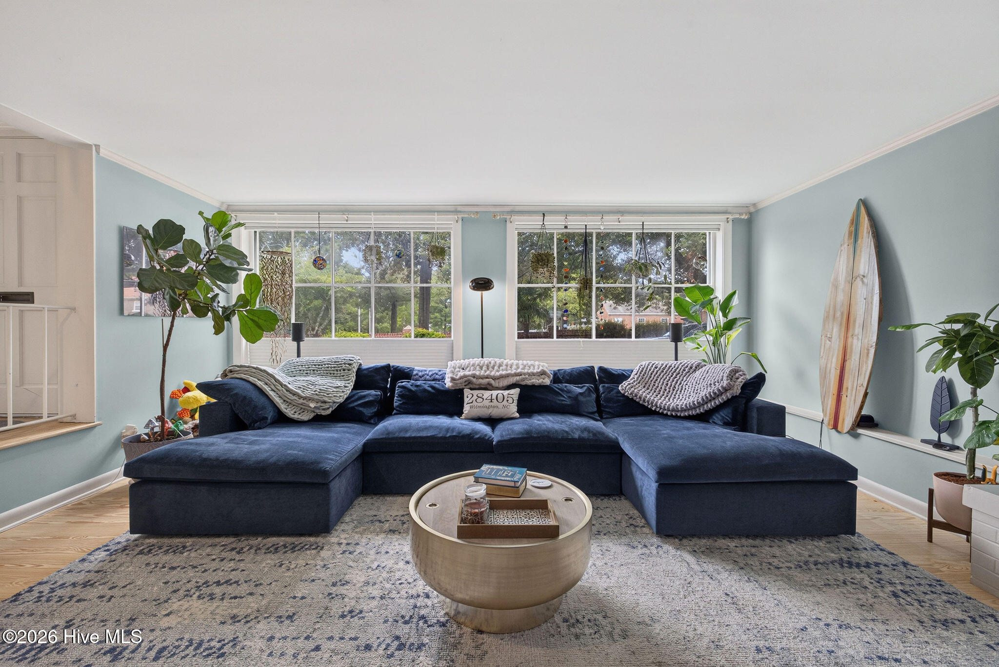 Bright sun-filled Living Room.