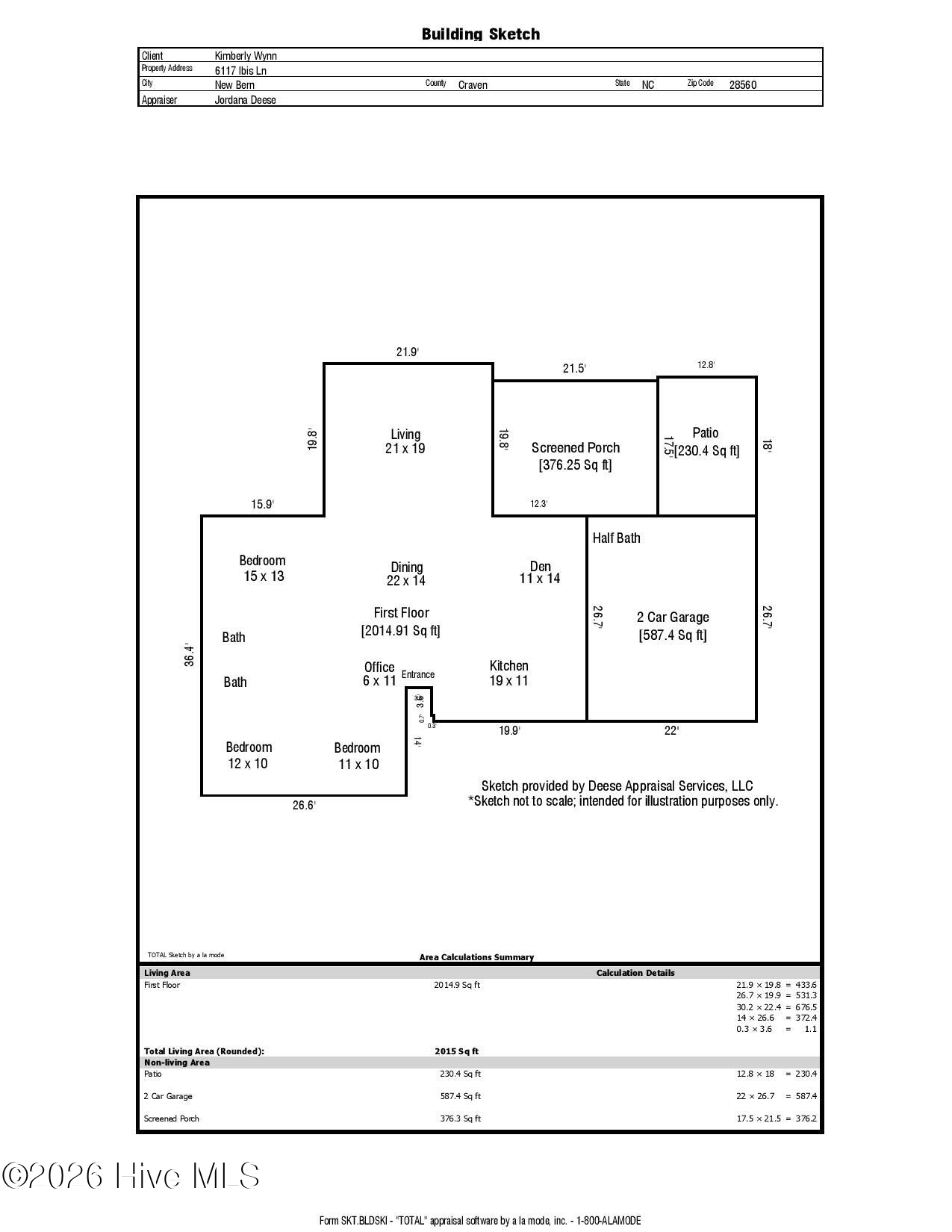 Exterior photo of 6117 Ibis Lane, New Bern, NC 28560. MLS: 100559450