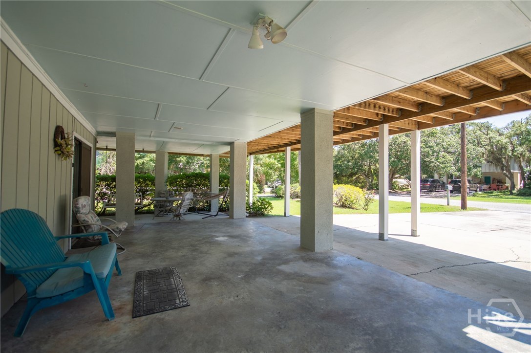 Covered parking and covered patio space.