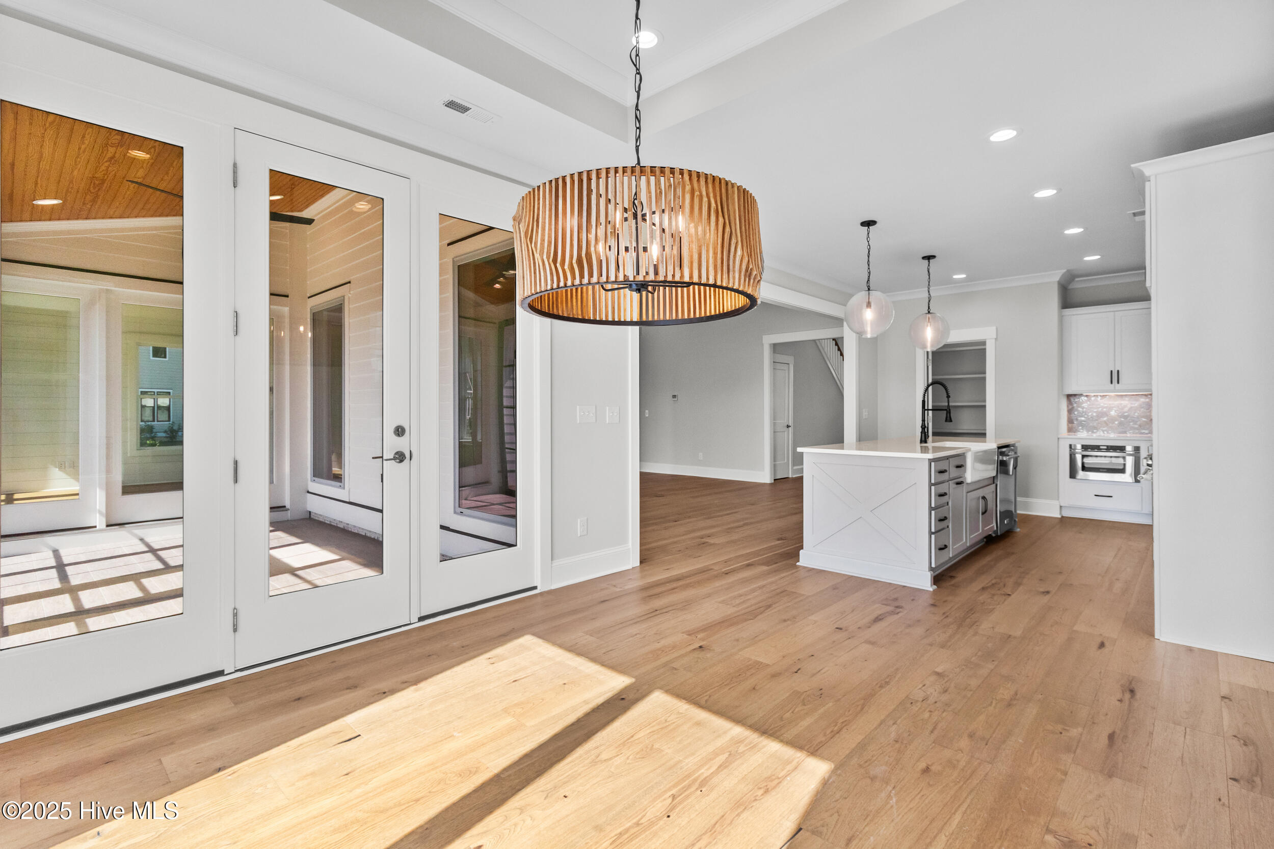 Dining area and back doors leading to porch