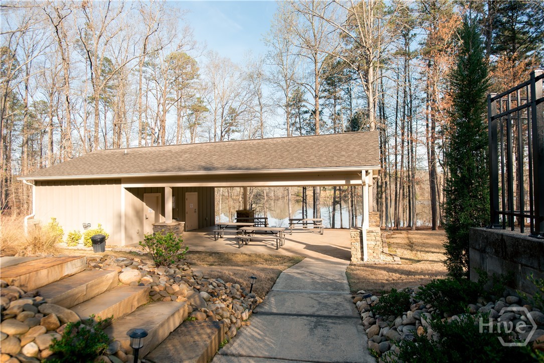 Pavilion at community lake access