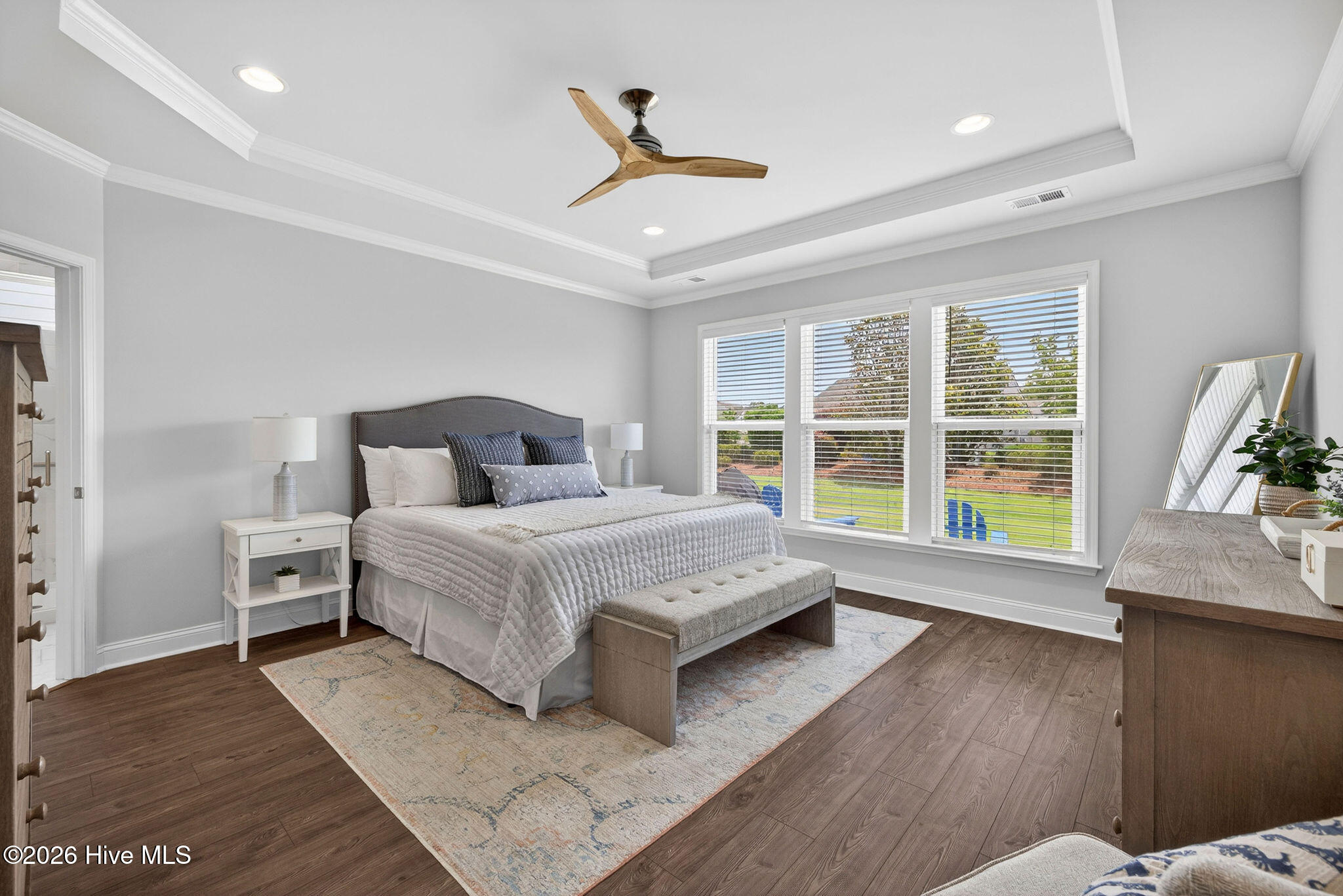 Primary suite with tray ceiling