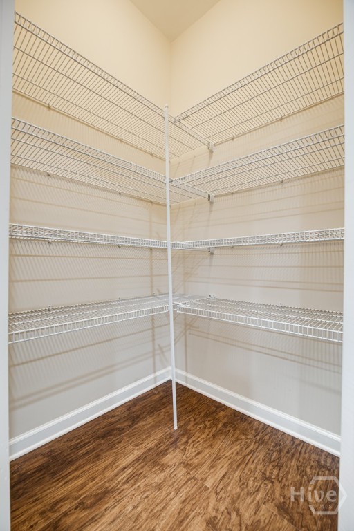 Walk-in pantry with room for all of our coking tools!