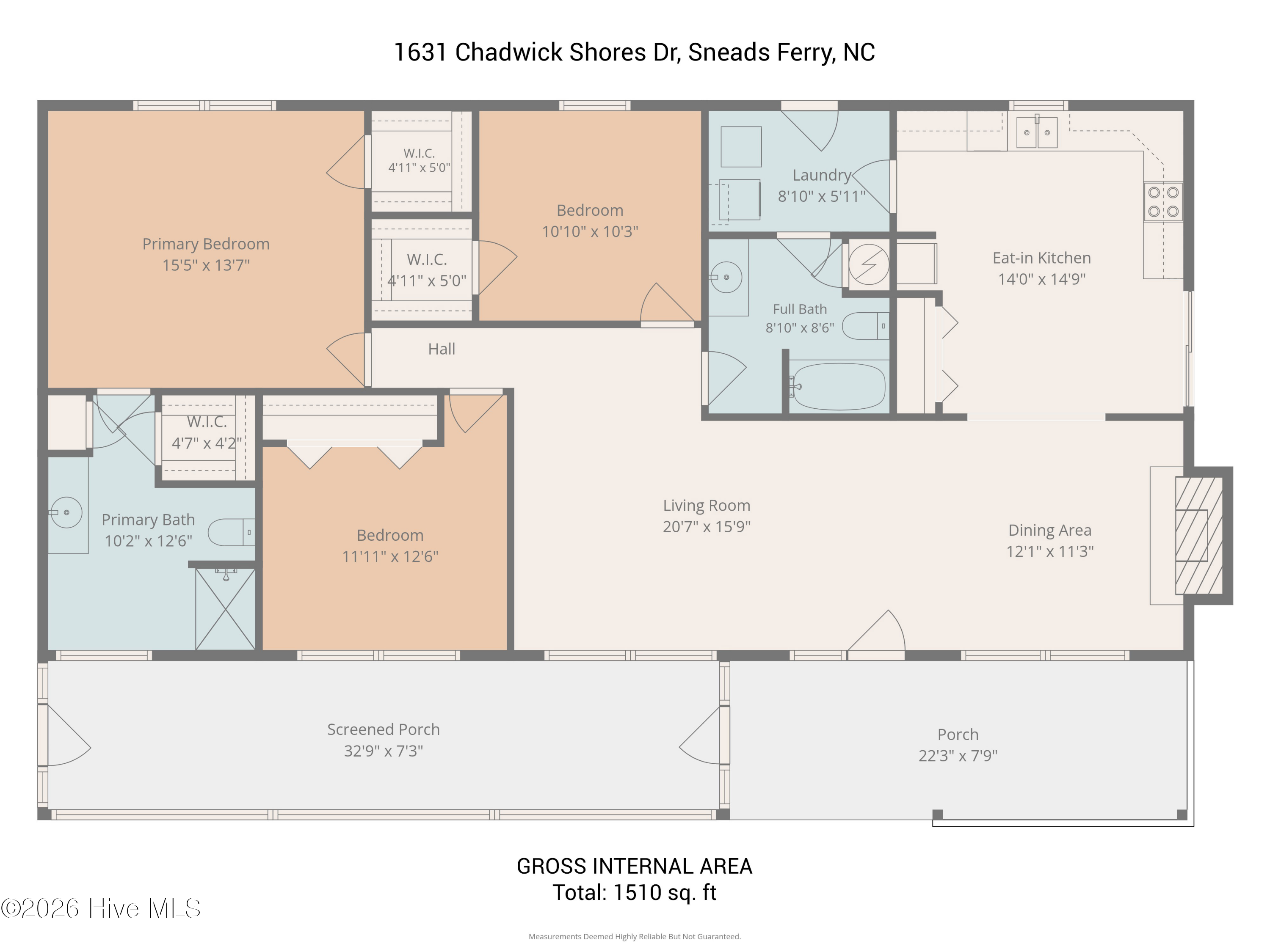 Exterior photo of 1631 Chadwick Shores Drive, Sneads Ferry, NC 28460. MLS: 100601708