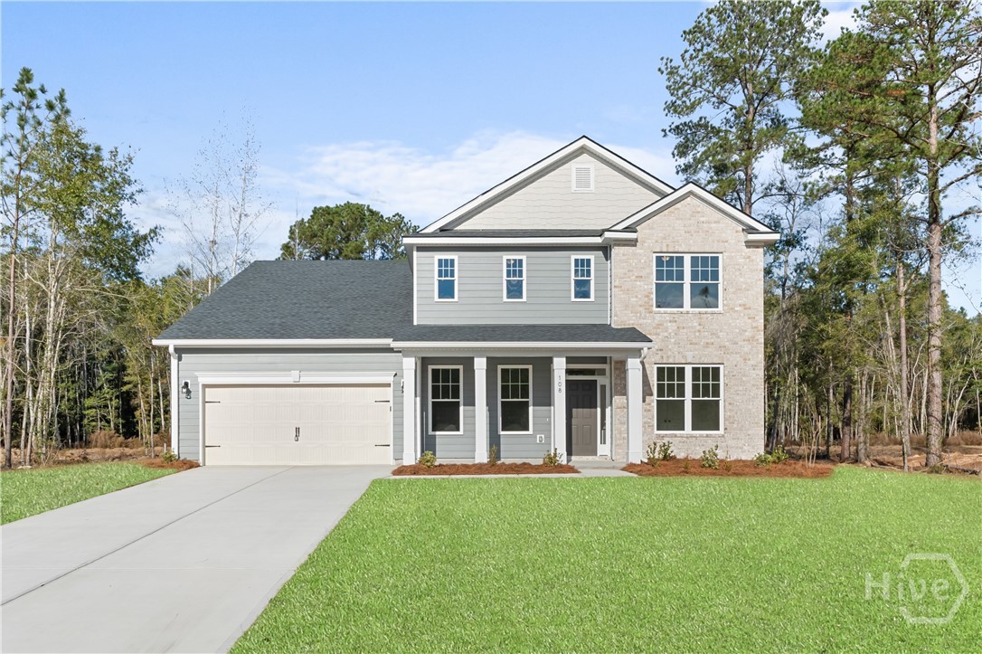 The Stonecrest floorplan by Smith Family Homes is MOVE-IN READY in Ramsey Landing. This 2-story 3,081 sq. ft. plan features 4 bedrooms, 3 full bathrooms, and a 2-car garage. On the first floor there is a secondary bedroom and bathroom, a flex/den option, and mud room and open concept main living. The great room, dining, and kitchen area are spacious with a large kitchen island, walk-in pantry, and stainless-steel appliances (microwave, oven, dishwasher.) On the second floor you will find 2 additional secondary bedrooms, full bathroom, laundry room, and the primary suite. The primary has a large walk-in closet with additional storage room, dual vanities, garden tub, and separate shower. Included is LVP flooring, and granite/quartz countertops throughout the home. Stock photos shown; to be similar not identical.
