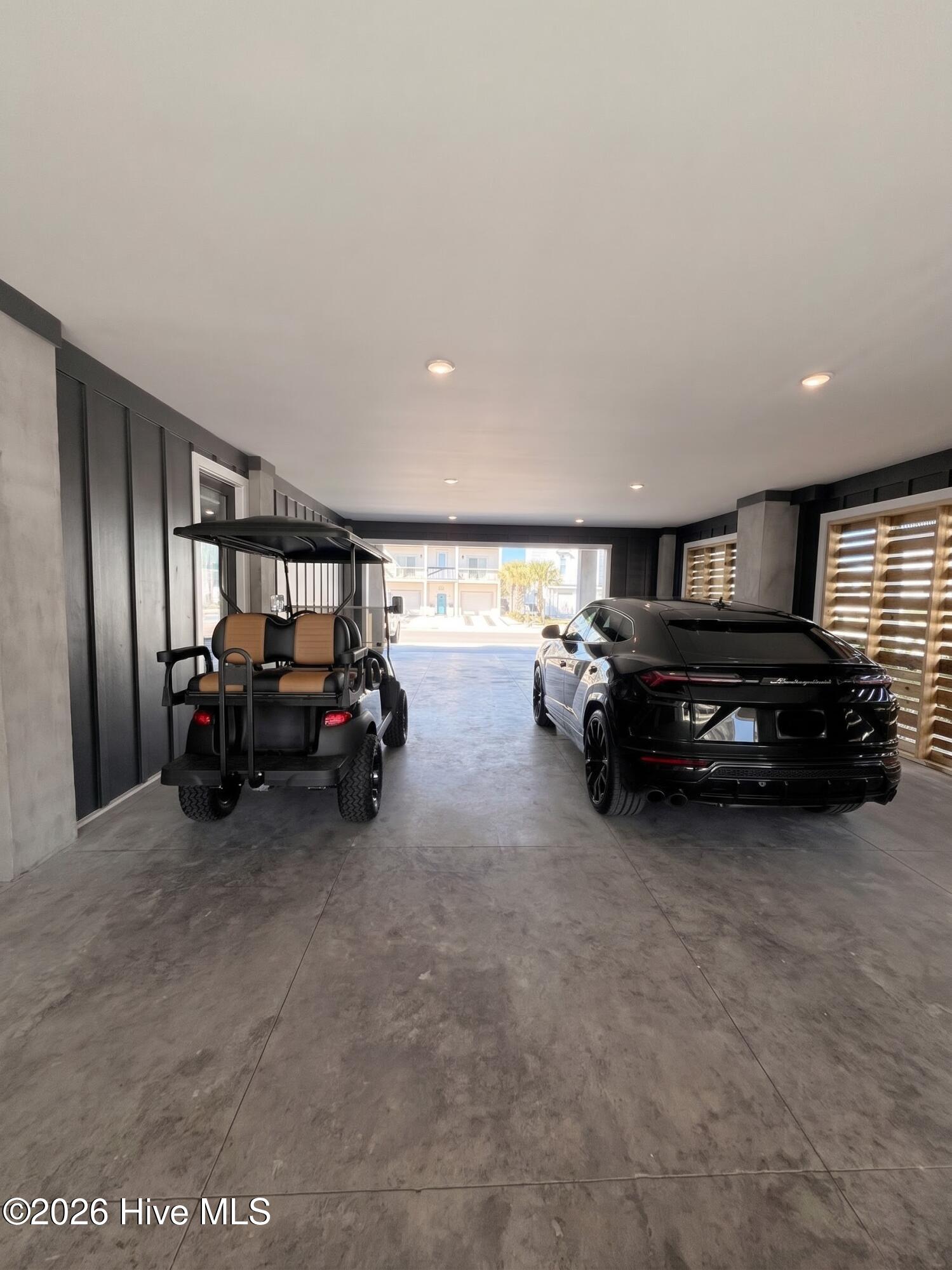 Downstairs garage area under the home