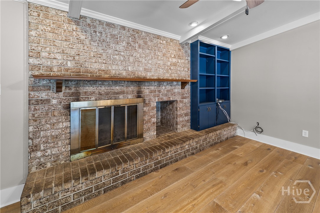 wood burning fireplace