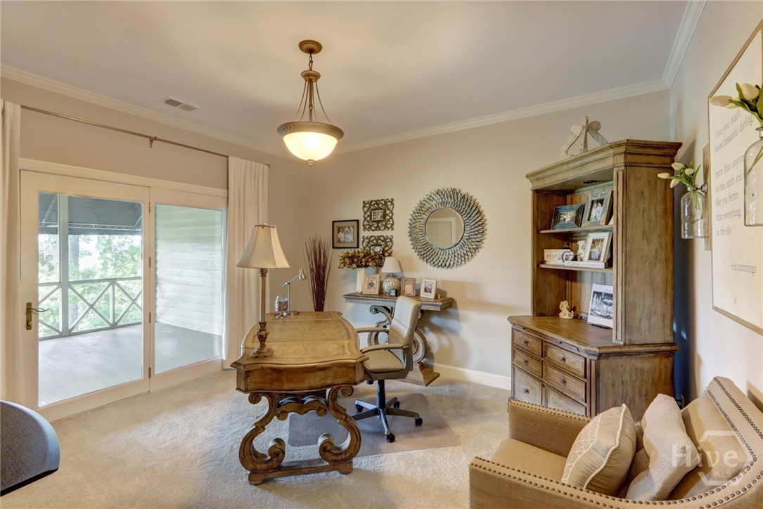 Upstairs office/and or guest room off porch--facing marsh