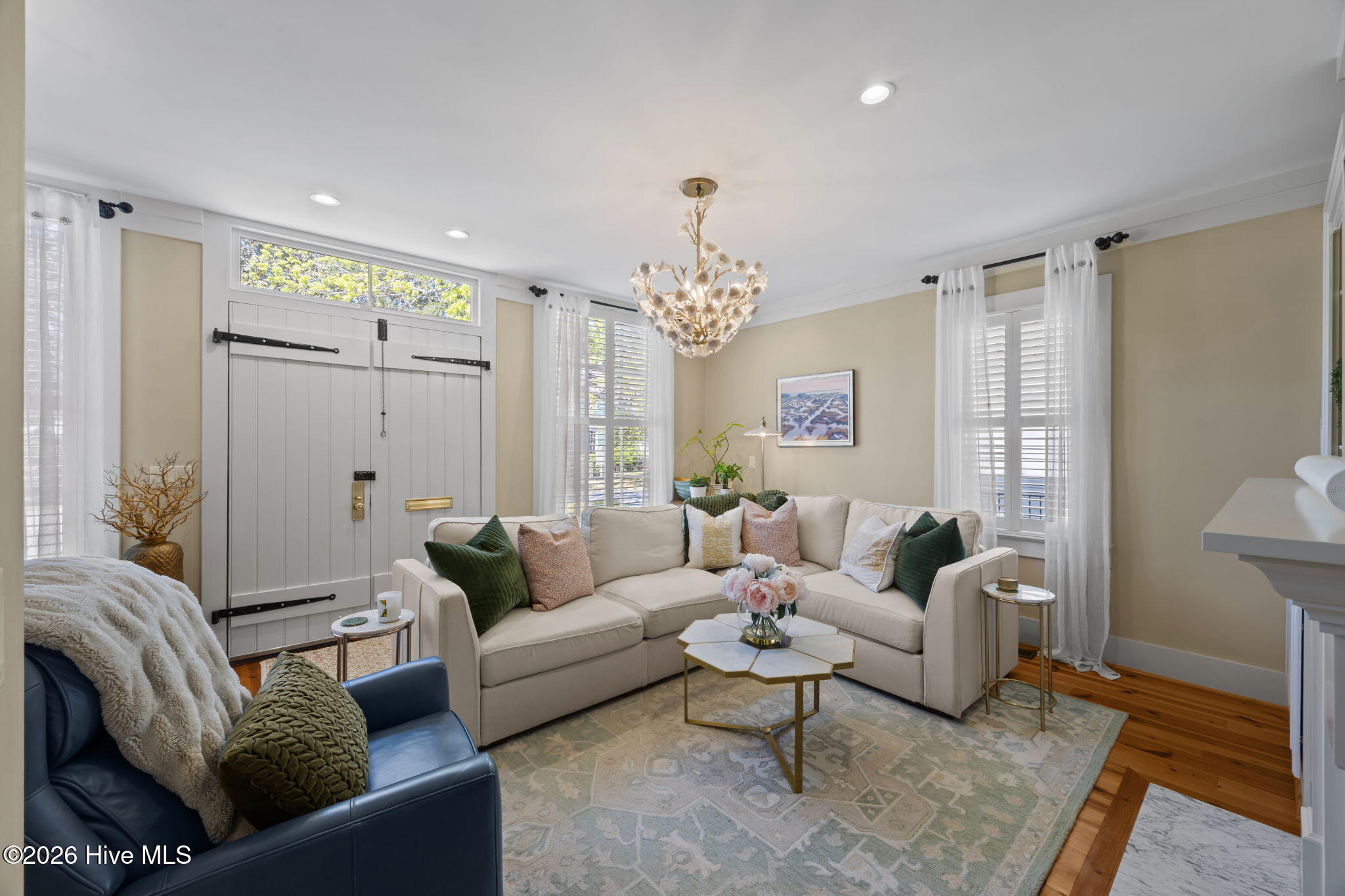 Paired entrance doors