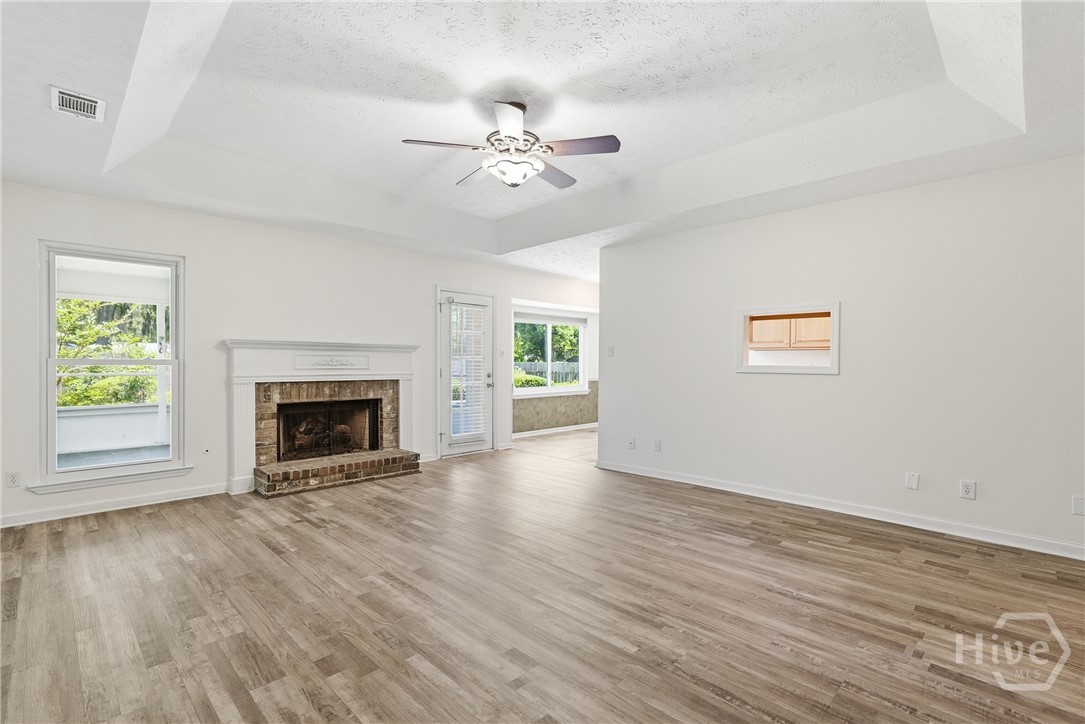 Family room with gas fireplace