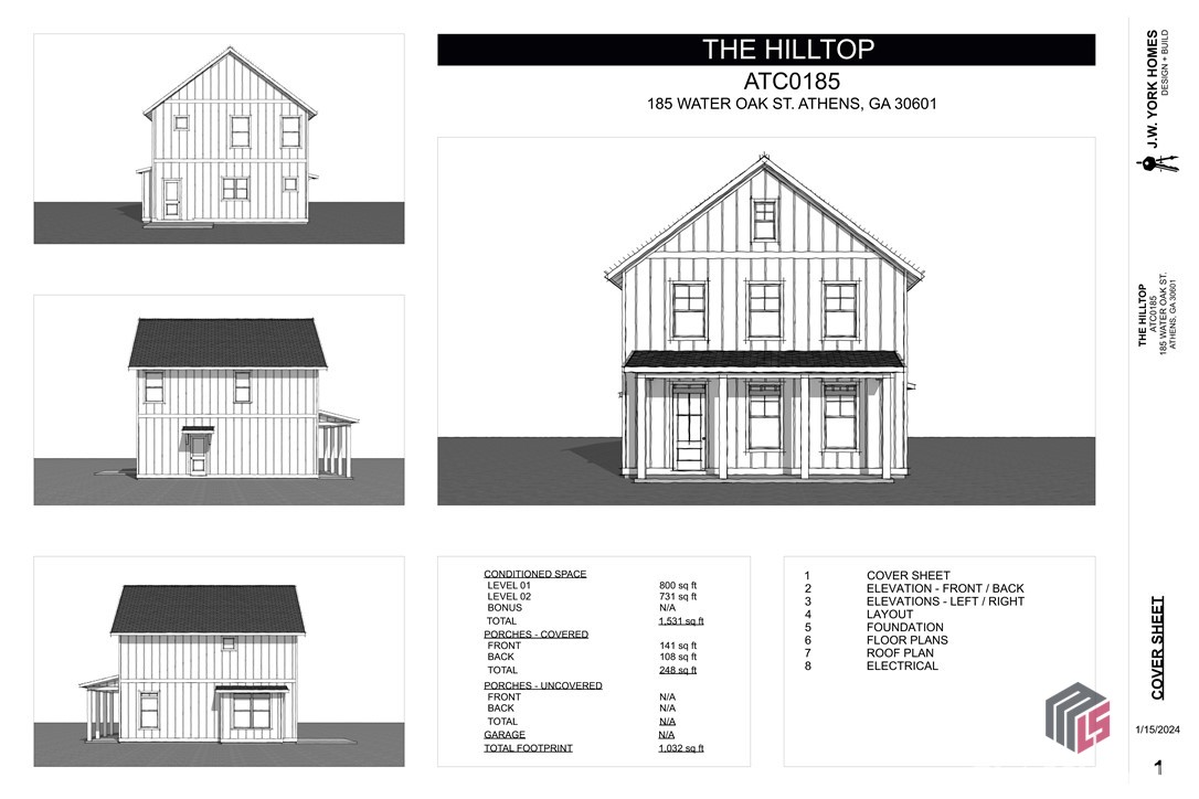 In-town, Stylish New Construction, 2-story, 3/2.5 Cottage, by Award-winning builder, J W York Homes: located on a quiet side street, just blocks from Downtown Athens and UGA’s campus. The 1st floor is appealingly open, common living area, which connects to a front porch, a rear patio off dining area, and a side entry next to parking. The stylish kitchen features a large island with pendant lighting above, a pantry, quartz counters, tile backsplash, and stainless range, microwave, and dishwasher. Upstairs, has 3 bedrooms and 2 baths, including a primary suite which a walk-in closet, and bath with tile shower, and vanity with granite countertop. The home has LVP flooring throughout, with oak stair treads. This property sits within blocks of 2 large parks, the Oconee River, the ever-expanding Greenway & Firefly bike/walk trails, as well as all of the amenities of Downtown: wonderful restaurants, pubs, live music, movie theater, retail…. Also, let’s not forget UGA’s beautiful campus, and all it’s cultural offerings, and opportunities for accruing infinite wisdom. ( Anticipated completion is late May-early June. )