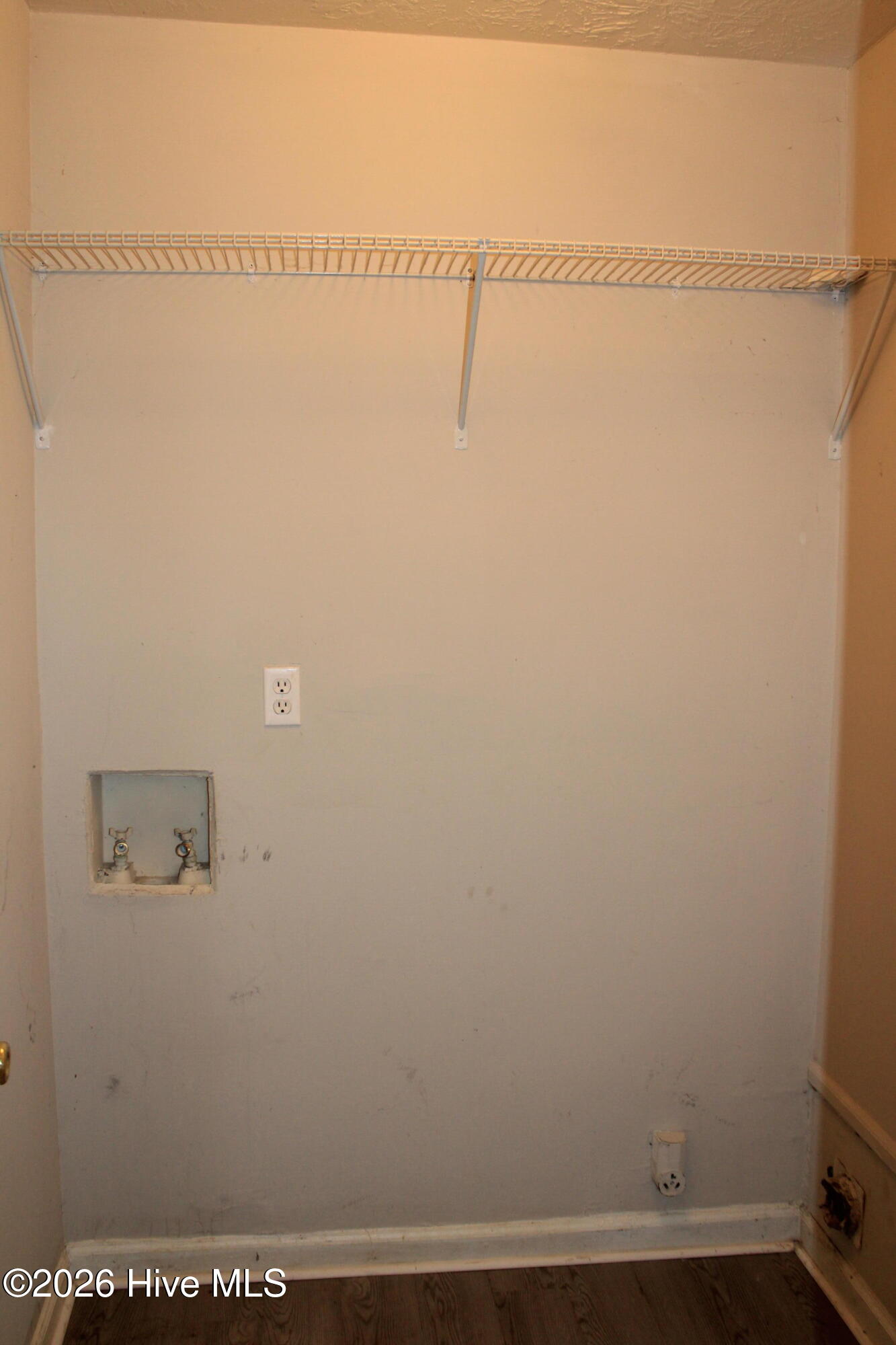Washer & Dryer Connection w/ Shelving
