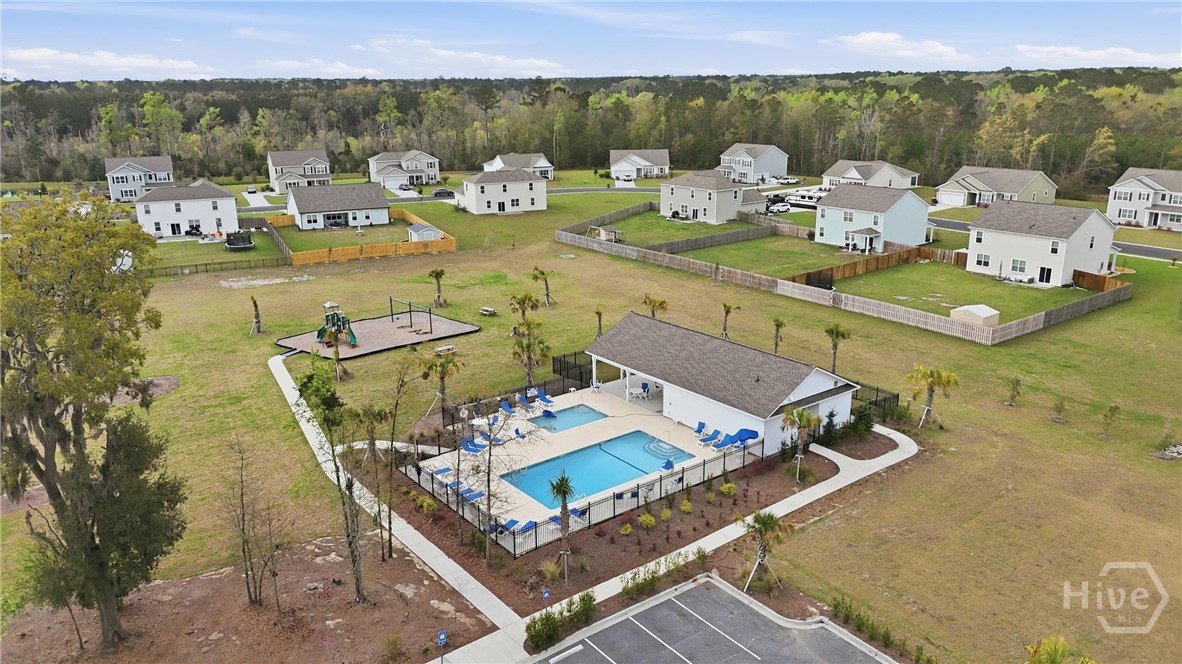 Aerial view of new pool